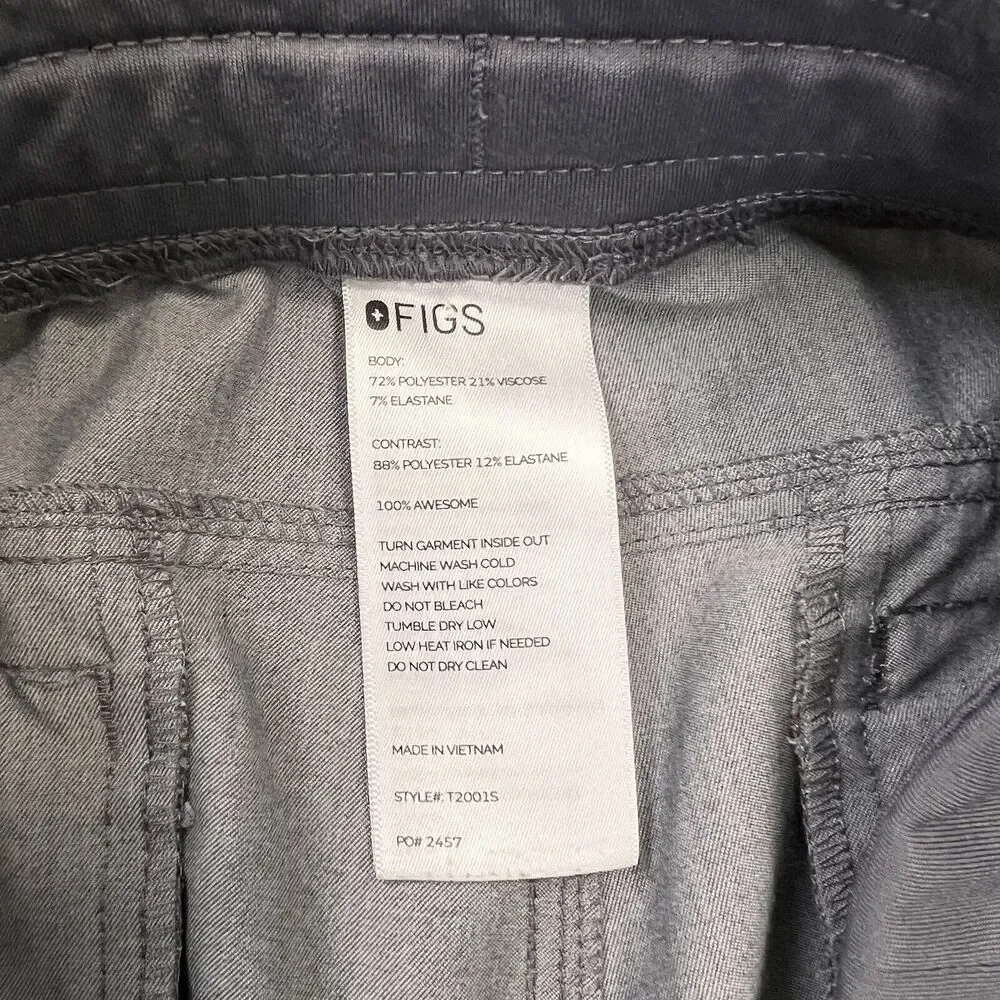 FIGS Axim Cargo Scrub Pants Stretch Graphite Gray Men’s Small